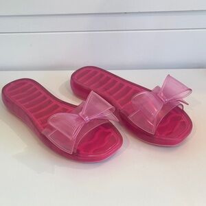 Kate Spade New York Tie The Knot Pink Bow Jelly Sandal Sz 8